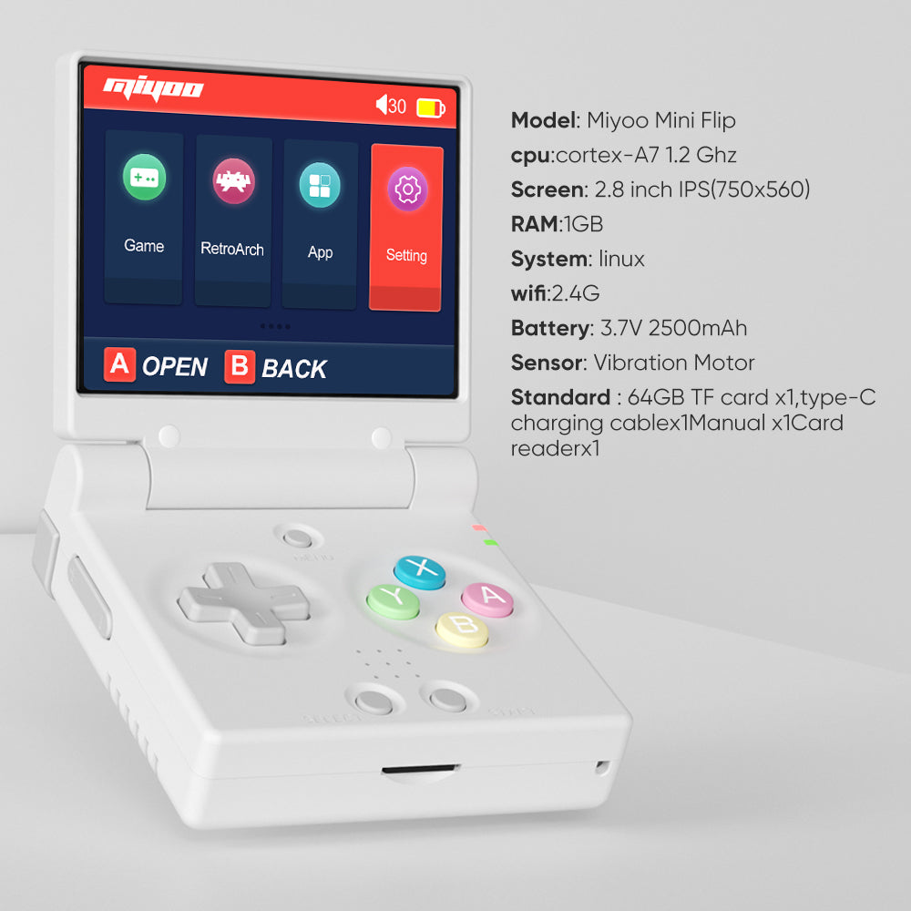 Miyoo Mini Flip with 128GB SD Card